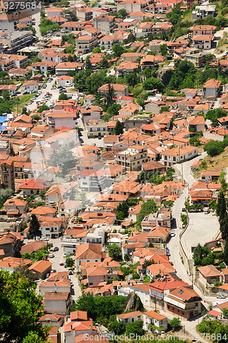 Image of Town of Kalambaka view from Meteora rocks, Greece