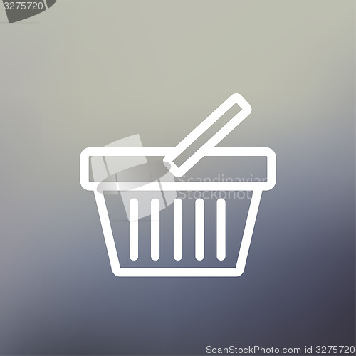 Image of Shopping basket thin line icon