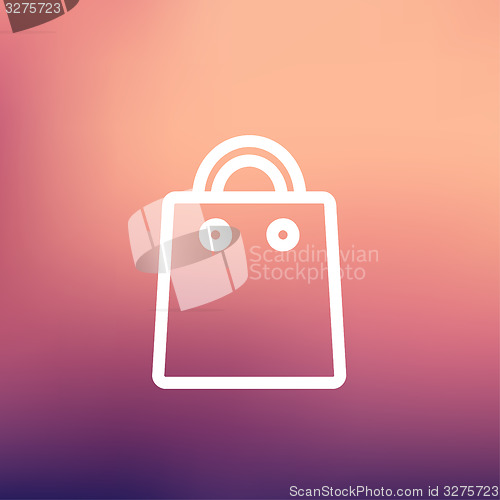 Image of Shopping bag thin line icon