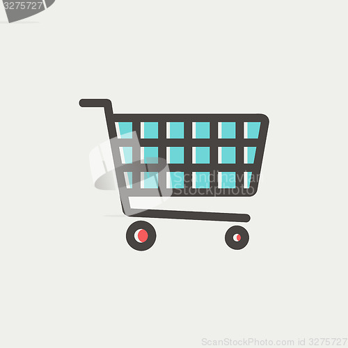 Image of Shopping cart thin line icon