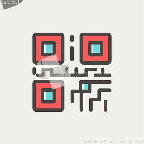 Image of QR code thin line icon