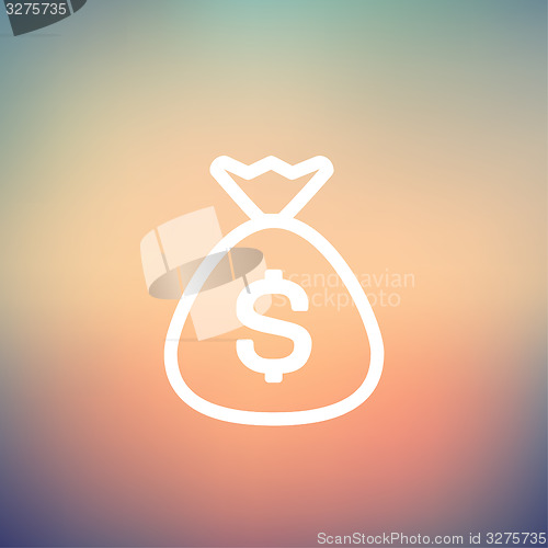 Image of Money bag thin line icon