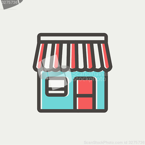 Image of Store stall thin line icon