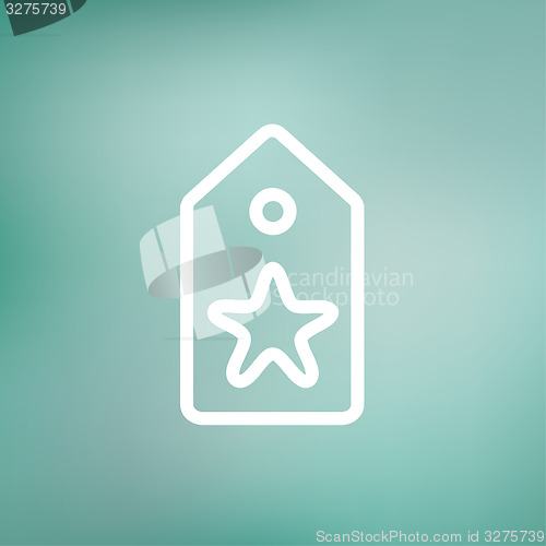 Image of Tag with star best offer sale thin line icon