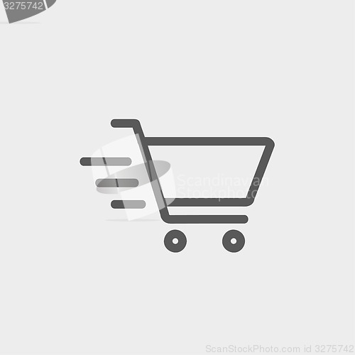 Image of Fast delivery shopping cart thin line icon