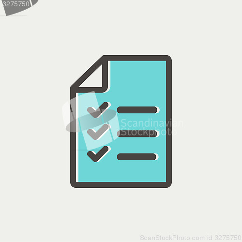 Image of Checklist list thin line icon