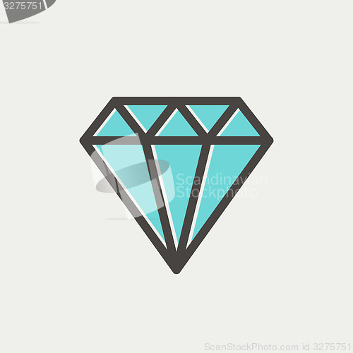 Image of Diamond thin line icon