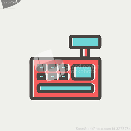 Image of Cash Register machine thin line icon