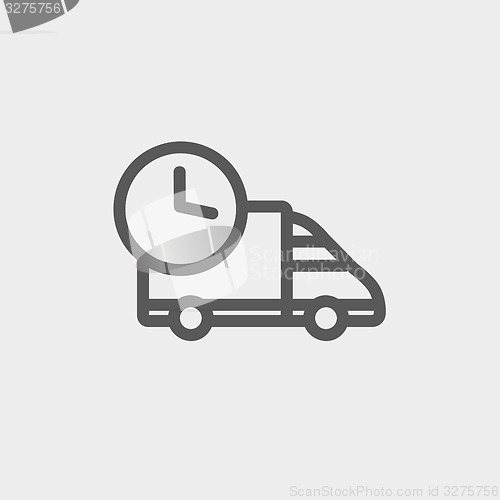 Image of On time delivery thin line icon