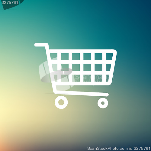 Image of Shopping cart thin line icon