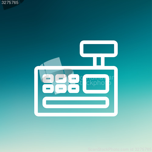 Image of Cash Register machine thin line icon