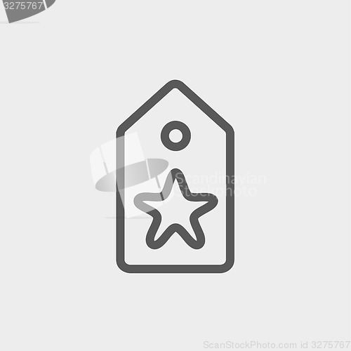 Image of Tag with star best offer sale thin line icon