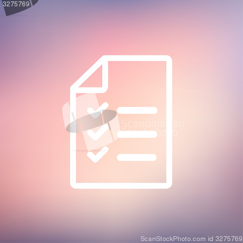 Image of Checklist list thin line icon