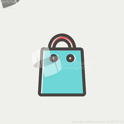 Image of Shopping bag thin line icon