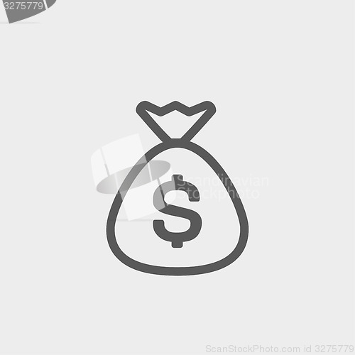 Image of Money bag thin line icon