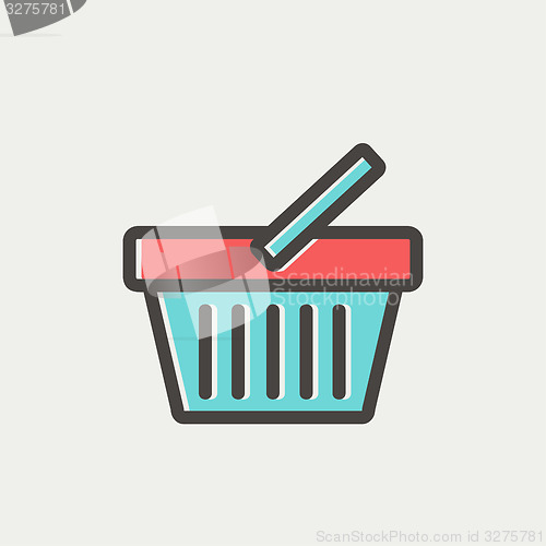 Image of Shopping basket thin line icon