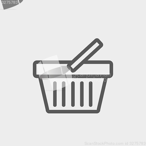 Image of Shopping basket thin line icon