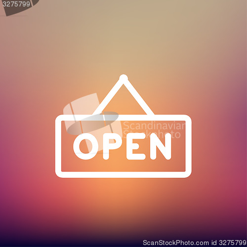 Image of Open sign thin line icon