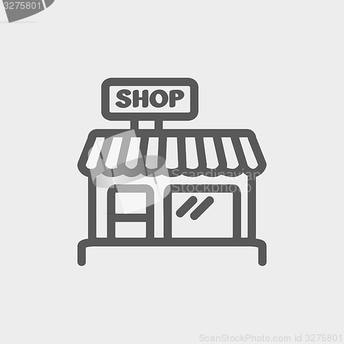 Image of Business shop thin line icon