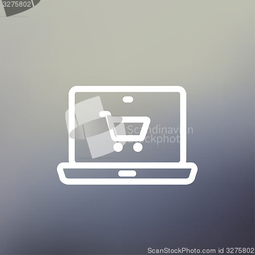 Image of Online shopping thin line icon