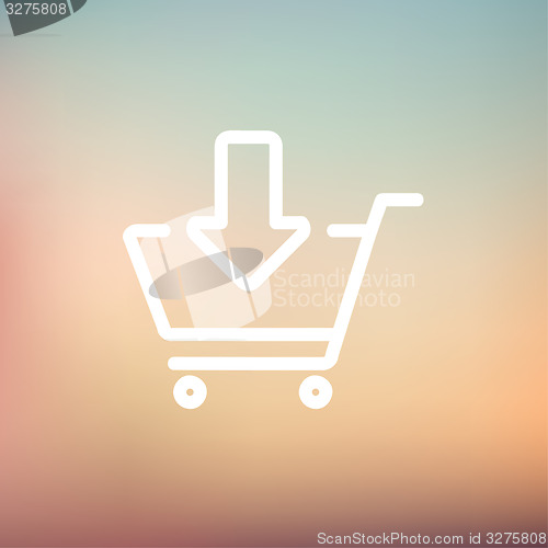 Image of Remove from shopping cart thin line icon