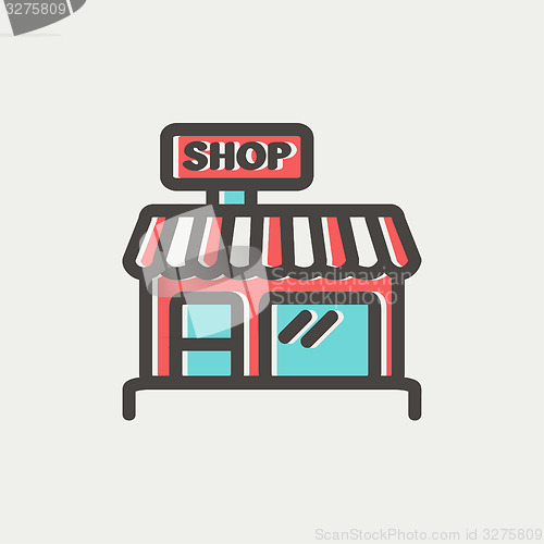 Image of Business shop thin line icon