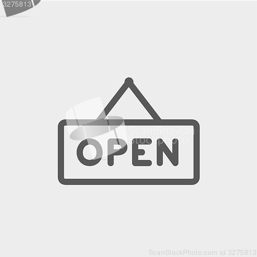 Image of Open sign thin line icon