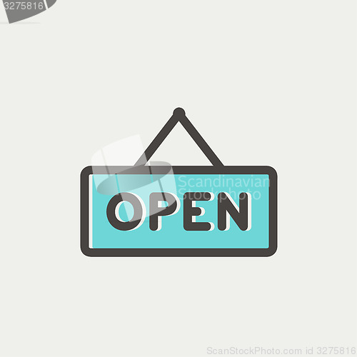 Image of Open sign thin line icon