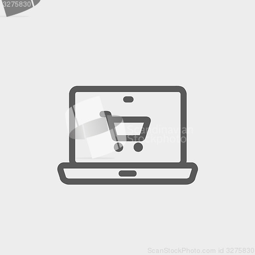 Image of Online shopping thin line icon