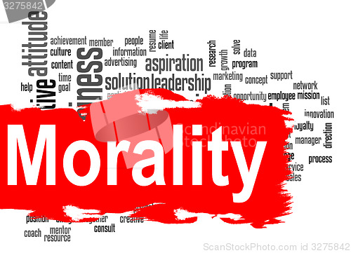 Image of Morality word cloud with red banner