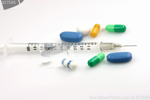 Image of injection and pills