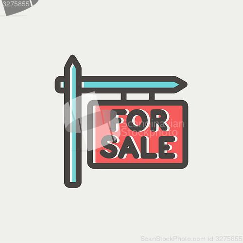 Image of For sale sign thin line icon