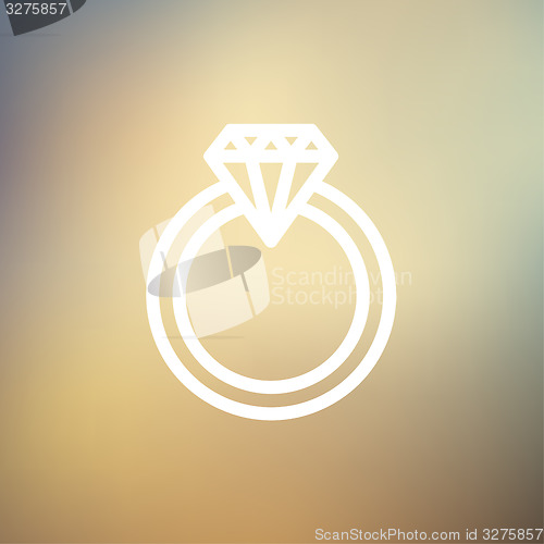 Image of Diamond ring thin line icon