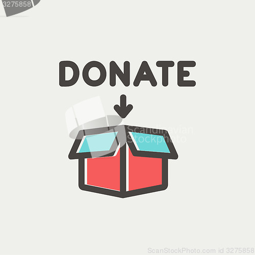 Image of Donation box thin line icon