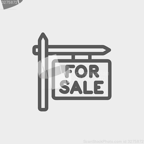 Image of For sale sign thin line icon