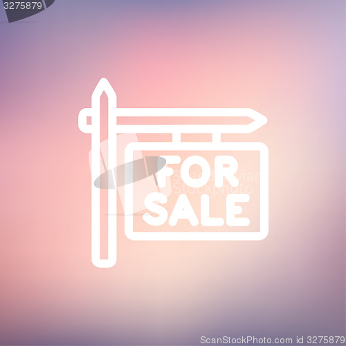 Image of For sale sign thin line icon