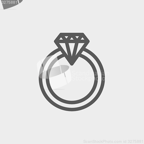 Image of Diamond ring thin line icon