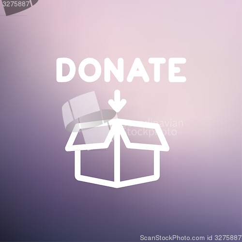 Image of Donation box thin line icon