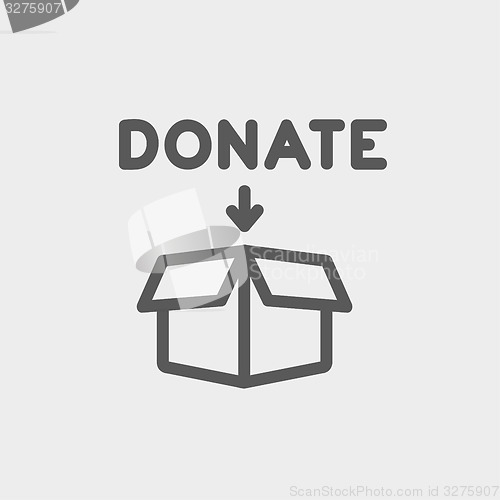 Image of Donation box thin line icon