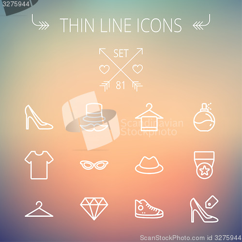 Image of Business shopping thin line icon set