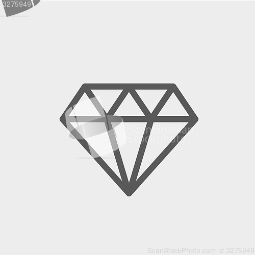 Image of Dazzling diamond thin line icon