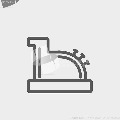 Image of Antique cash register thin line icon