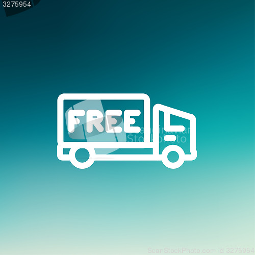 Image of Free delivery van thin line icon