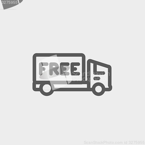 Image of Free delivery van thin line icon