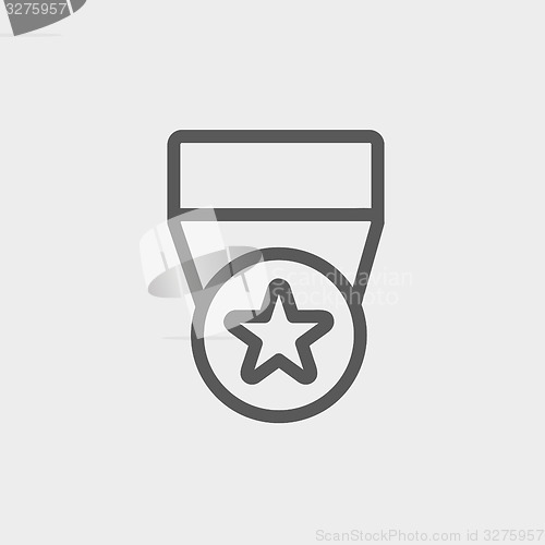 Image of One star medal thin line icon