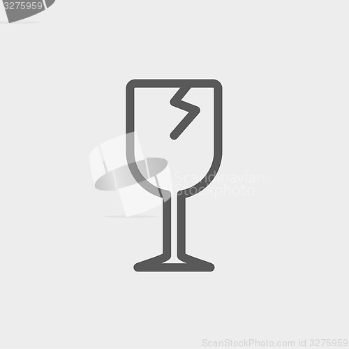 Image of Broken glass wine thin line icon