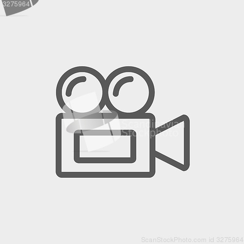 Image of Old cinema video cam thin line icon