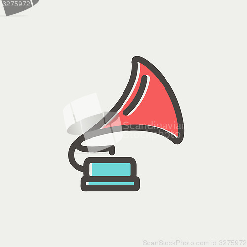 Image of Phonograph thin line icon