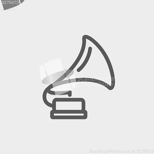 Image of Phonograph thin line icon