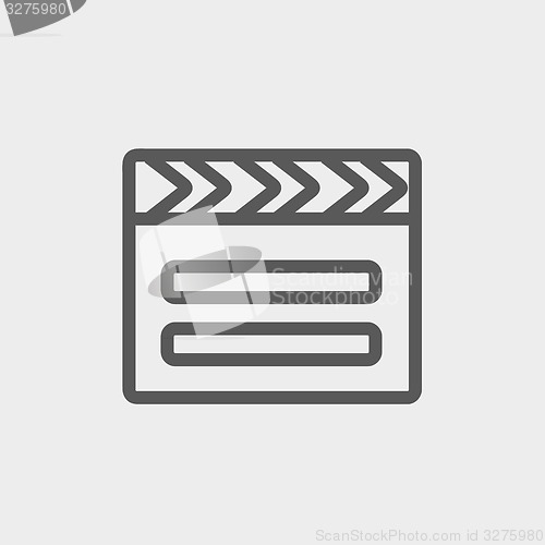 Image of Clapboard thin line icon